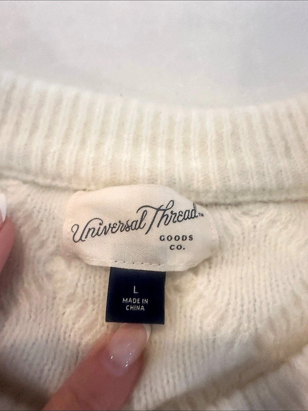 Universal Threads Striped Cable Knit Cardigan in Cream & Black Size Large - Picture 2 of 4
